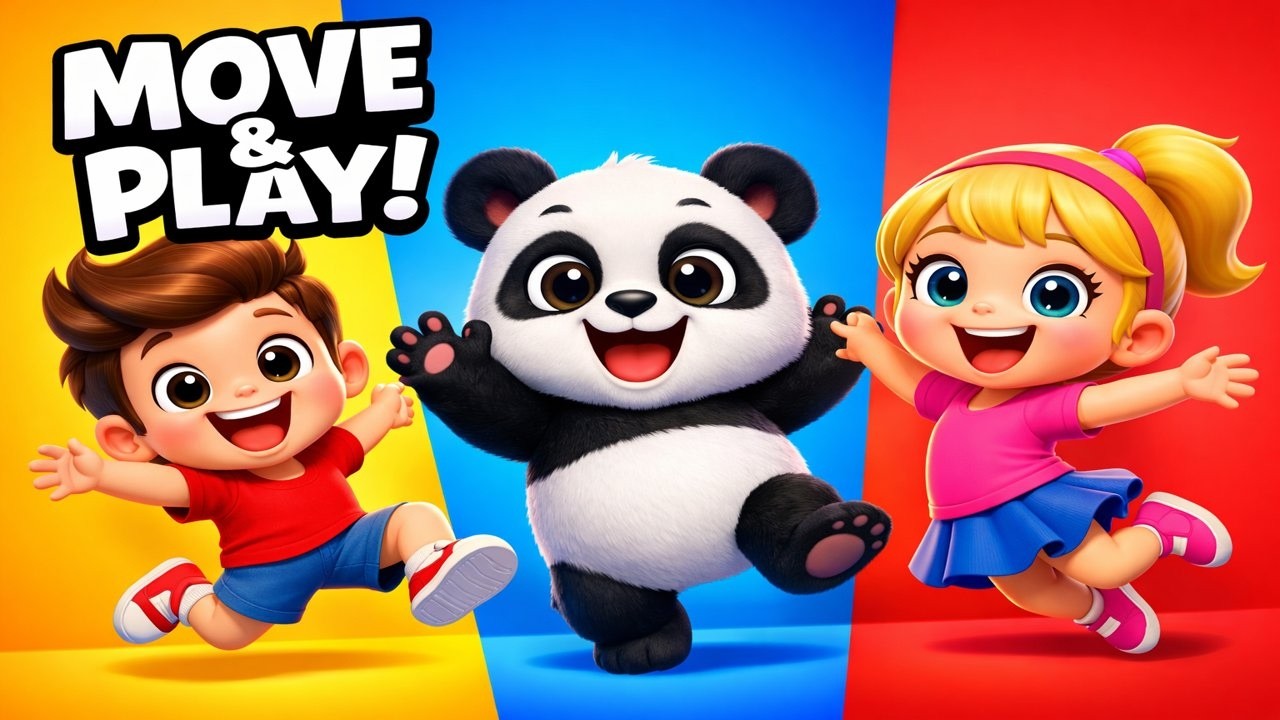 Move & Play! Action Song for Kids 🕺🐼 | Jump, Spin, Sit