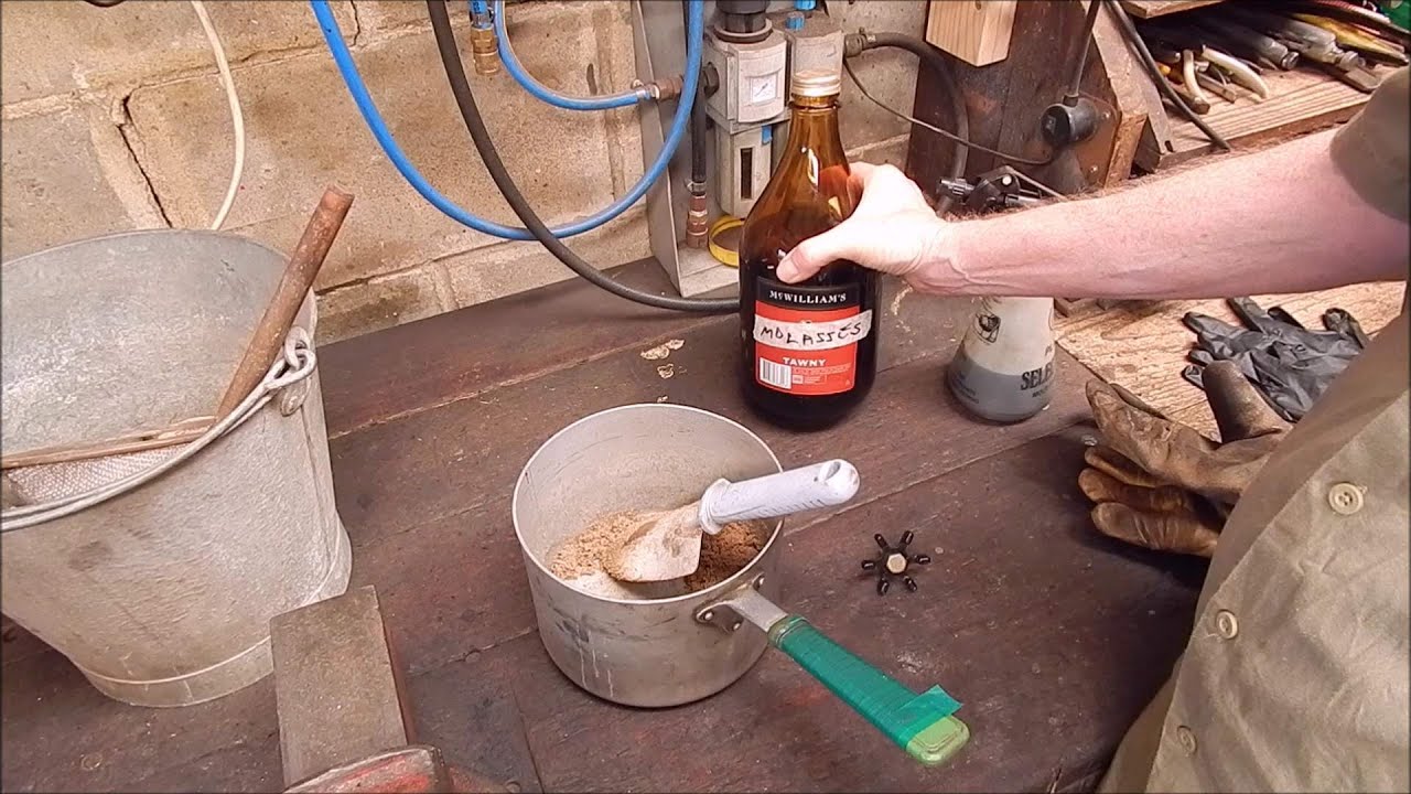 Home casting brass with fine sand and molasses - awesome