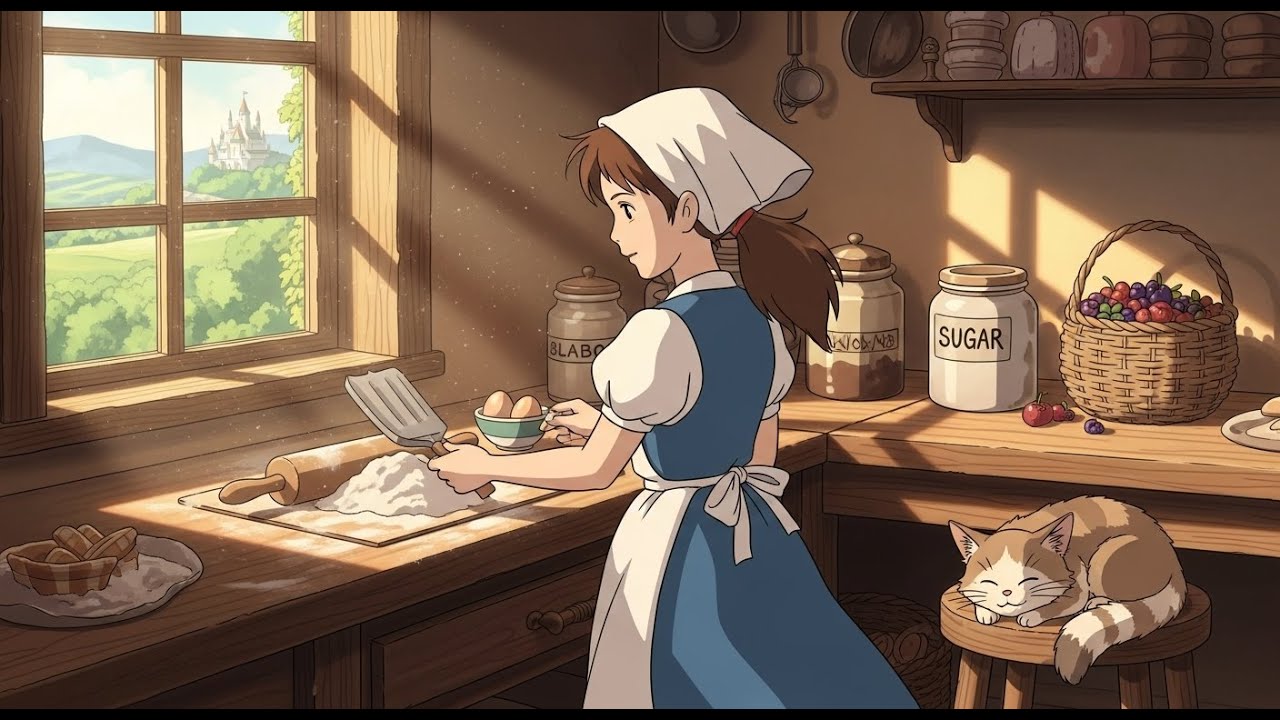 The Cozy Life of a Baker: Sunrise to Sunset in an Autumn Bakery, Ghibli Style World