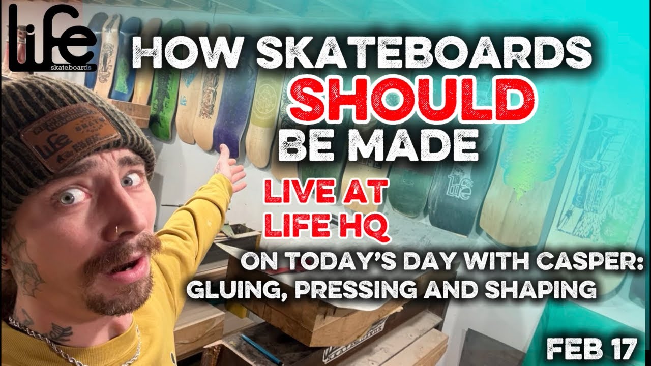 How Skateboards SHOULD be Made: Handcrafted Skateboard decks made Live at Life Skateboards Workshop