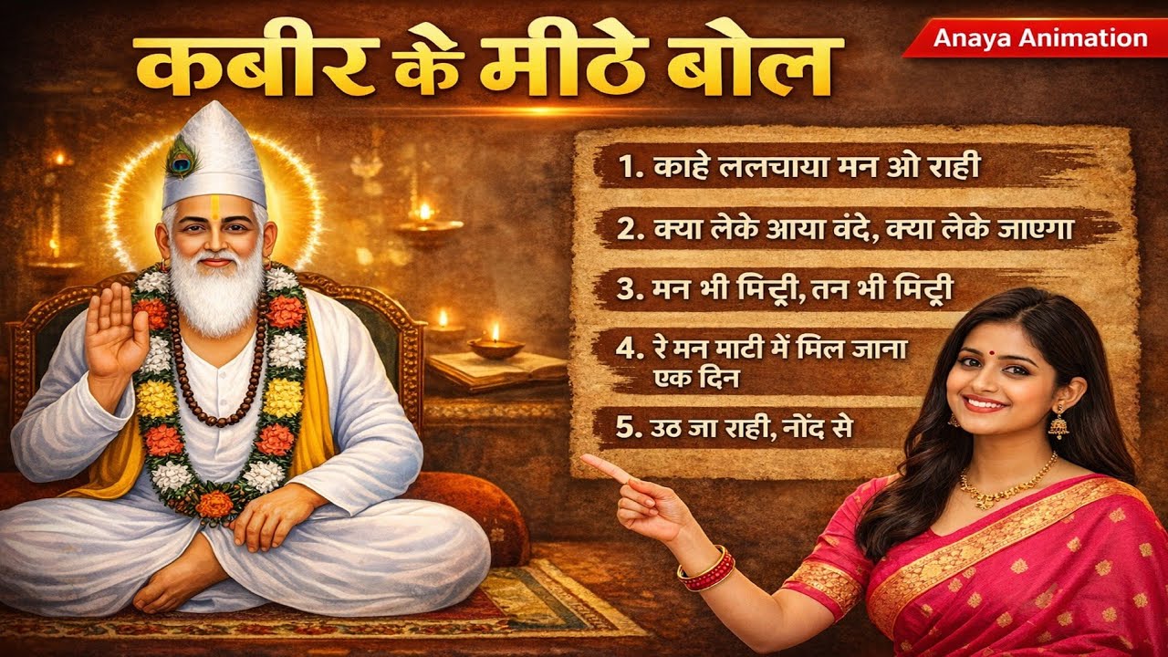 कबीर के मीठे बोल | Soulful Kabir Bhajan Mashup | मन भी मिट्टी तन भी मिट्टी | Anaya Animation
