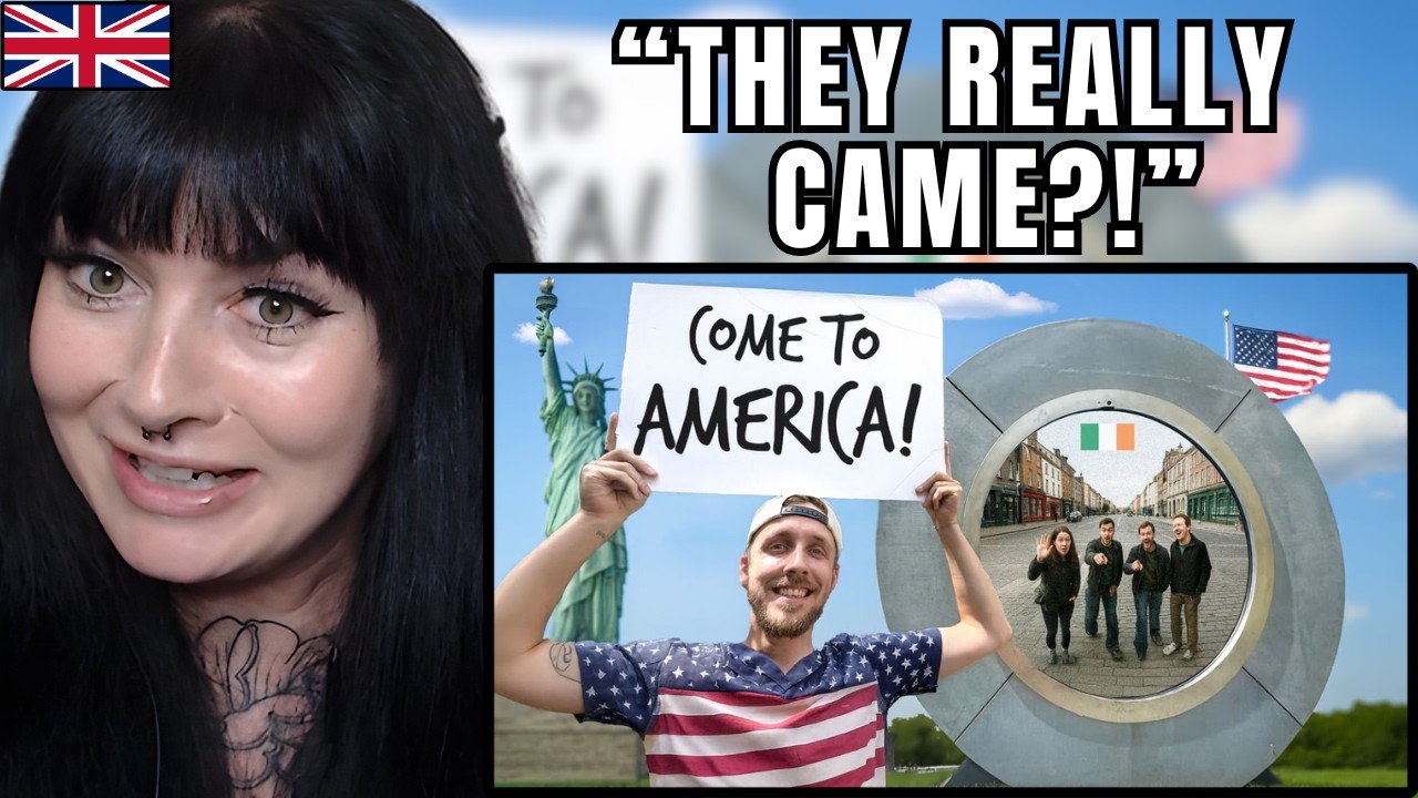 British Girl Reacts to Asking Foreigners at the Portal to Come to AMERICA