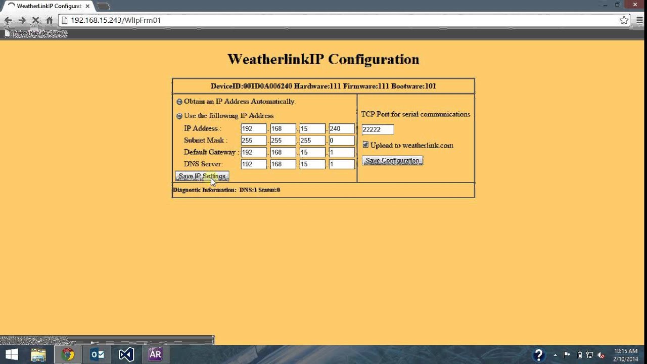 Setting a Static IP