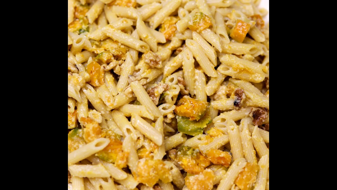 Kabocha Squash and Walnut Pasta- a creamy sweet and smooth squash!