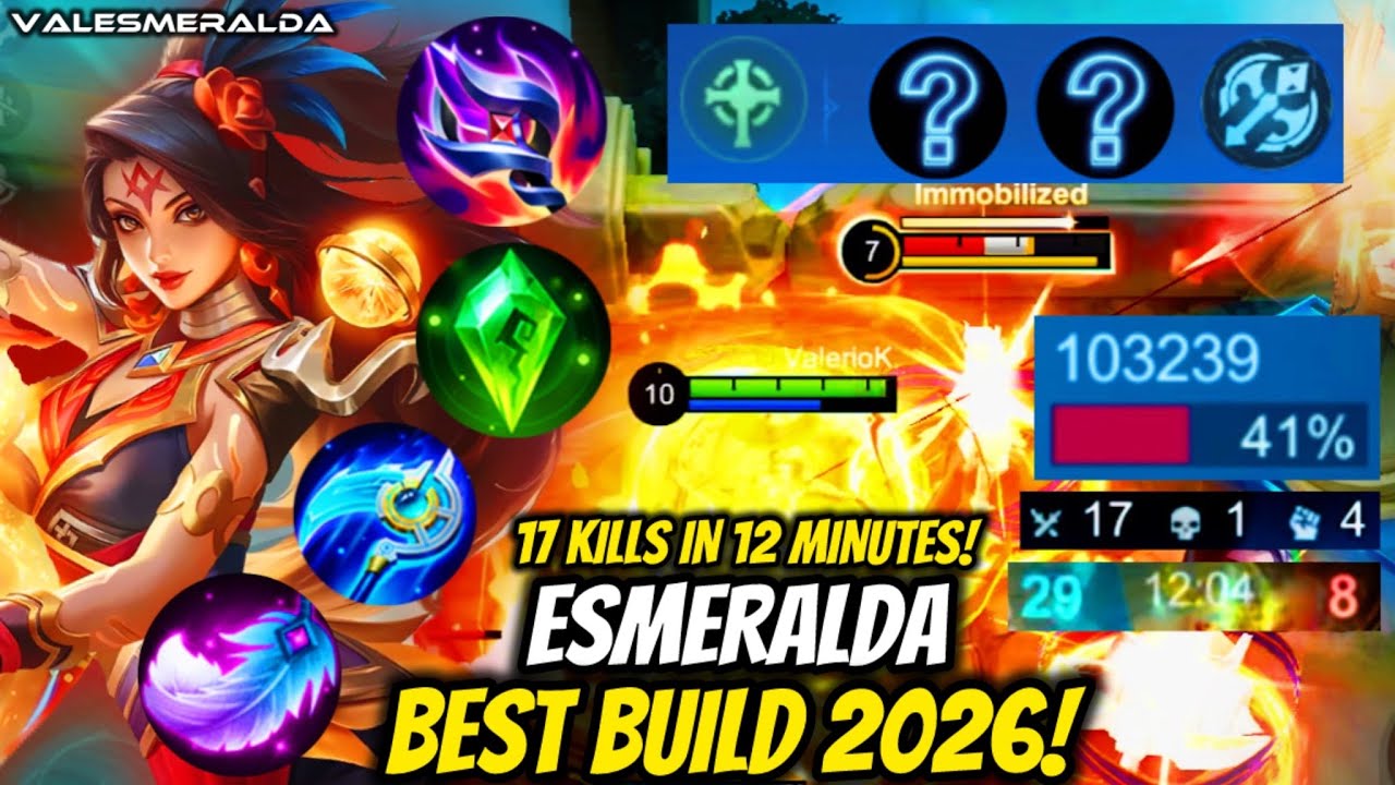 17 убийств за 12 минут! Лучшая сборка для Эсмеральды в 2026 году! | Mobile Legends