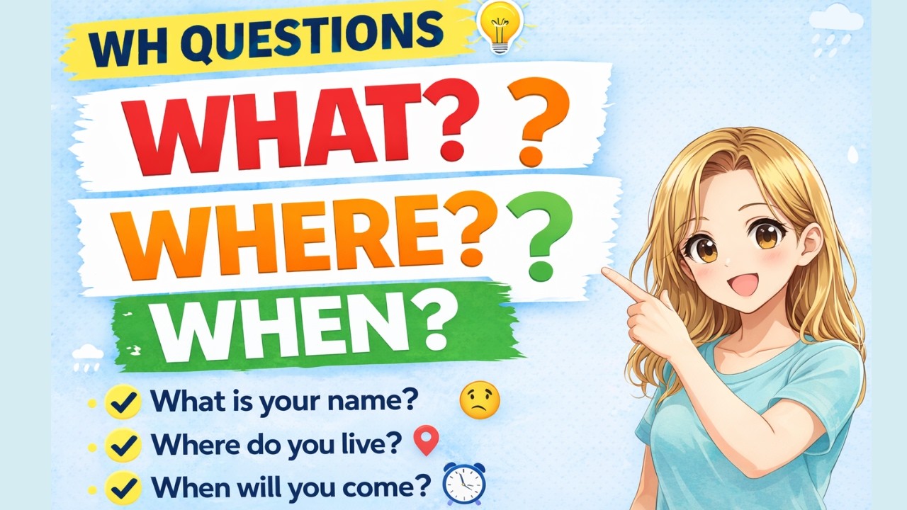 What, Where, When ka Use Kaise Karein? | क्या कहाँ कब वाले English Sentences | WH Questions