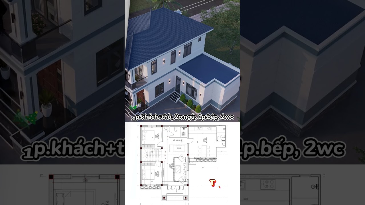 Mẫu Nhà Mái Nhật 5 Phòng Ngủ Chỉ 1.3 Tỷ | ACO25149 