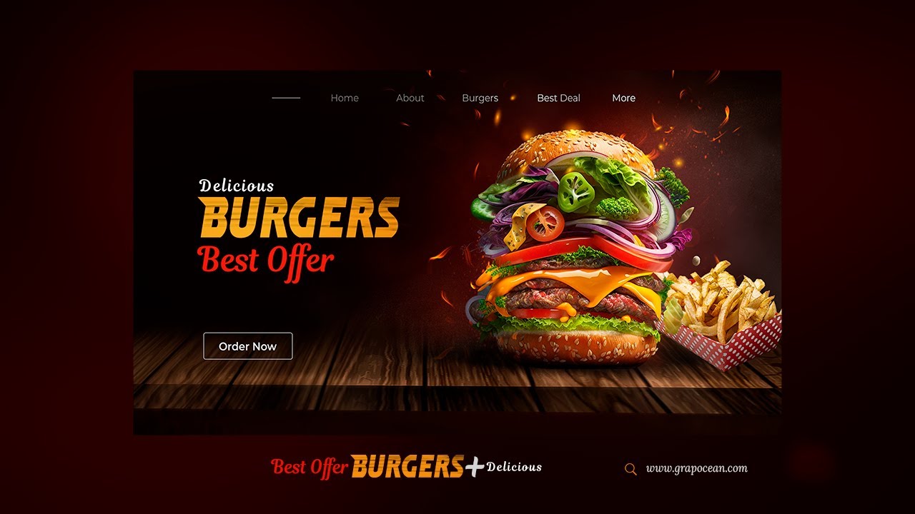 Business Hero Banner Design For Website | Adobe Photoshop Tutorial