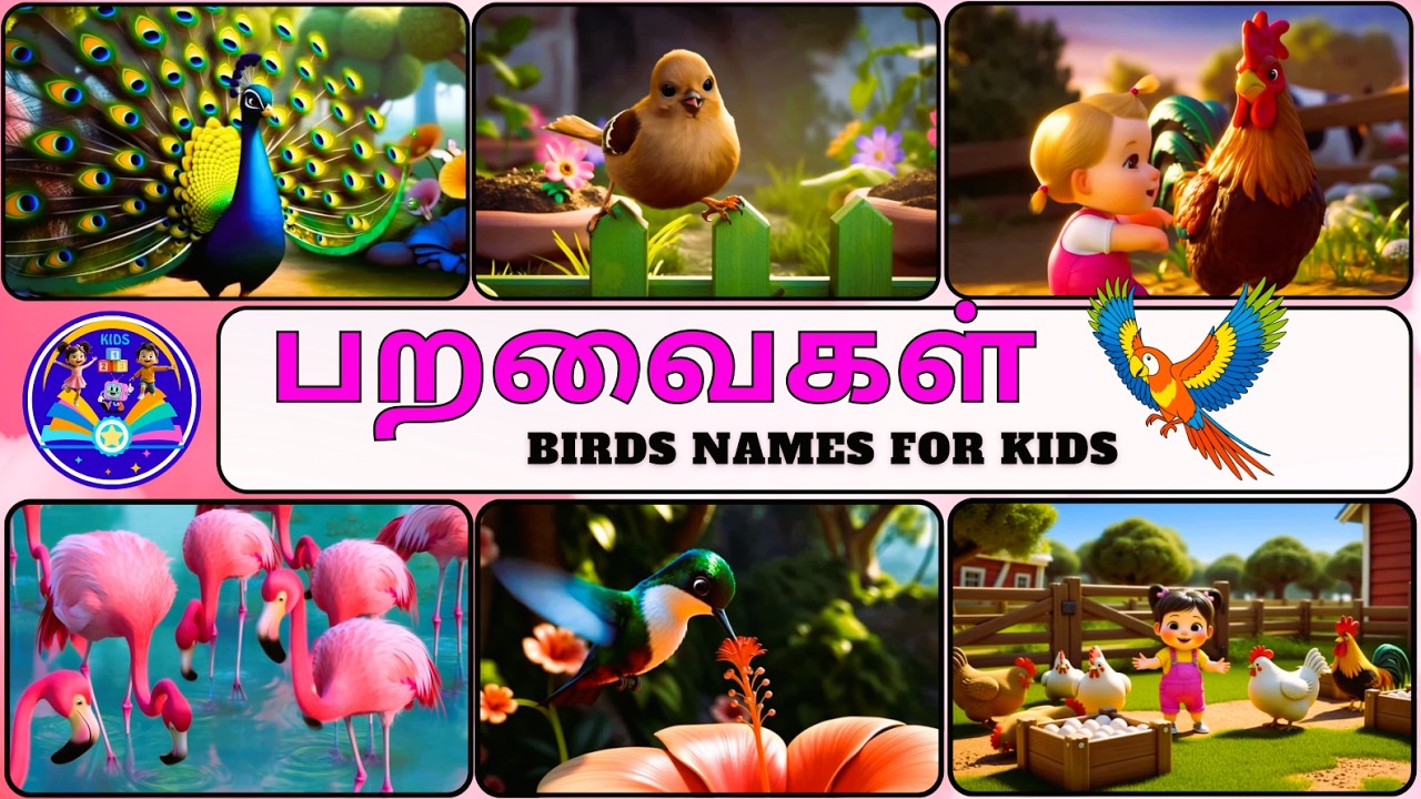 பறவைகளின் பெயர்கள் | Birds Names in Tamil | @KIDS123TV-BTK |