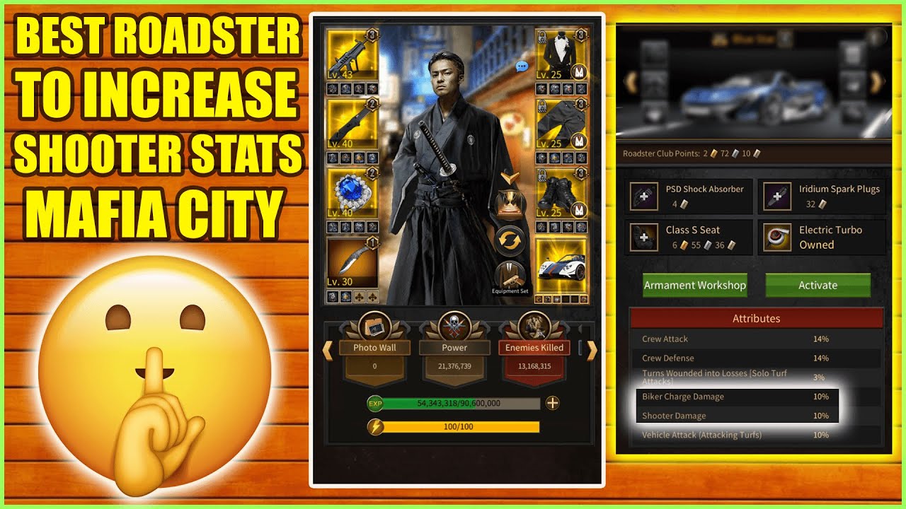 Best Roadster For Every Shooter player In Mafia City 😍