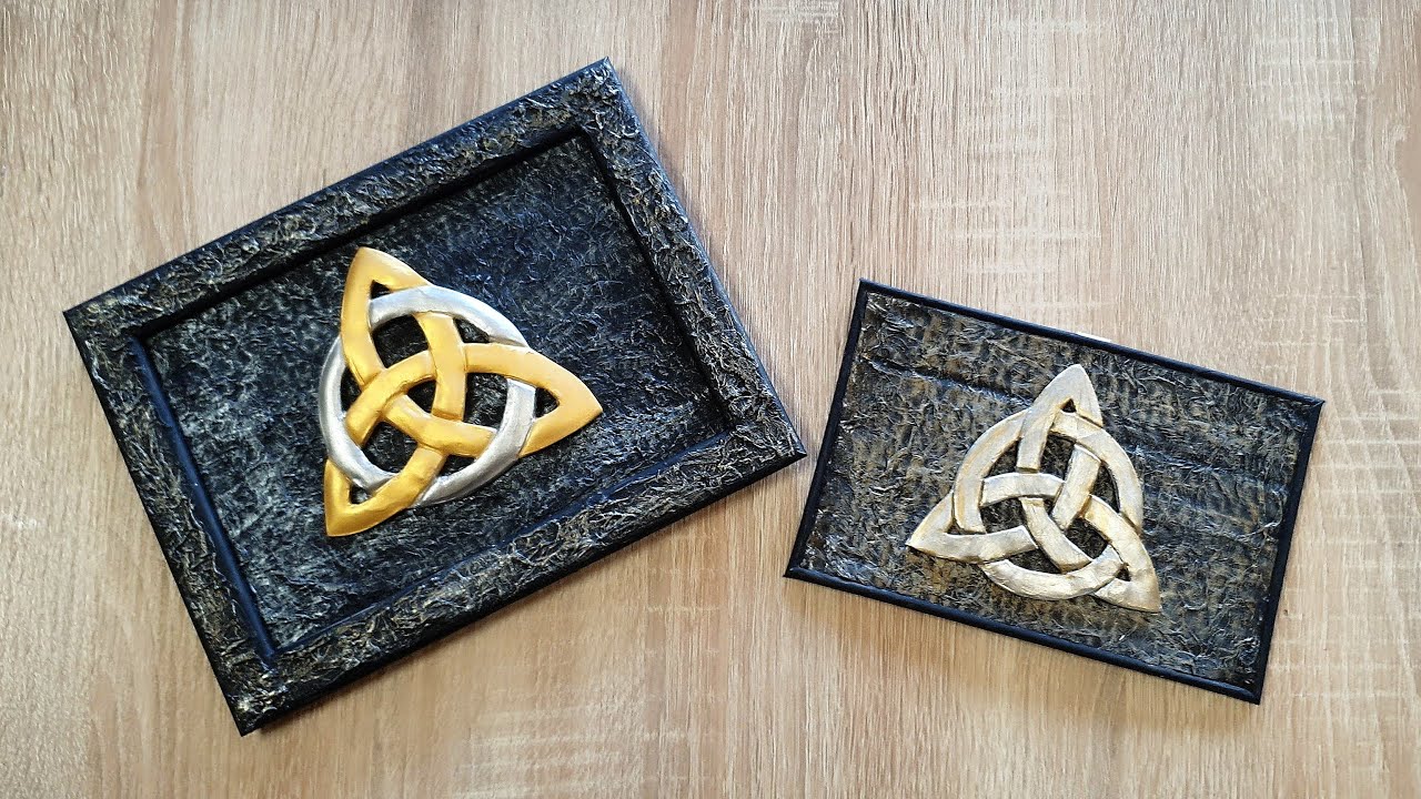Bild mit Keltischen Knoten aus Kaltporzellan und Pappe erstellen I Schritt für Schritt Anleitung