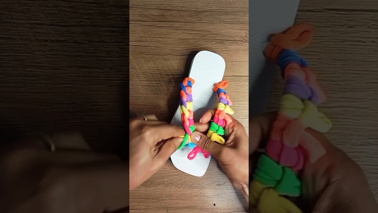 💥 &iexcl;Sandalias CHIC con colas de cabello!  DIY facil #tutorial #craft #handmade #smallbusiness