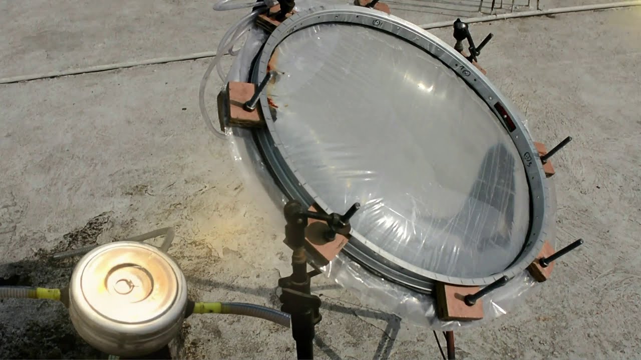 How to Make a Giant Lens from water | Solar water heater