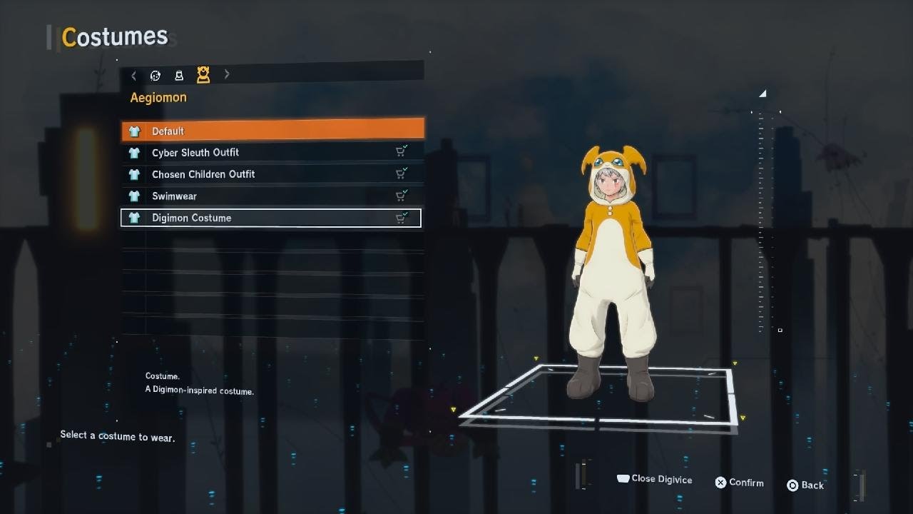 Digimon Story Time Stranger All Aegiomon DLC Costumes