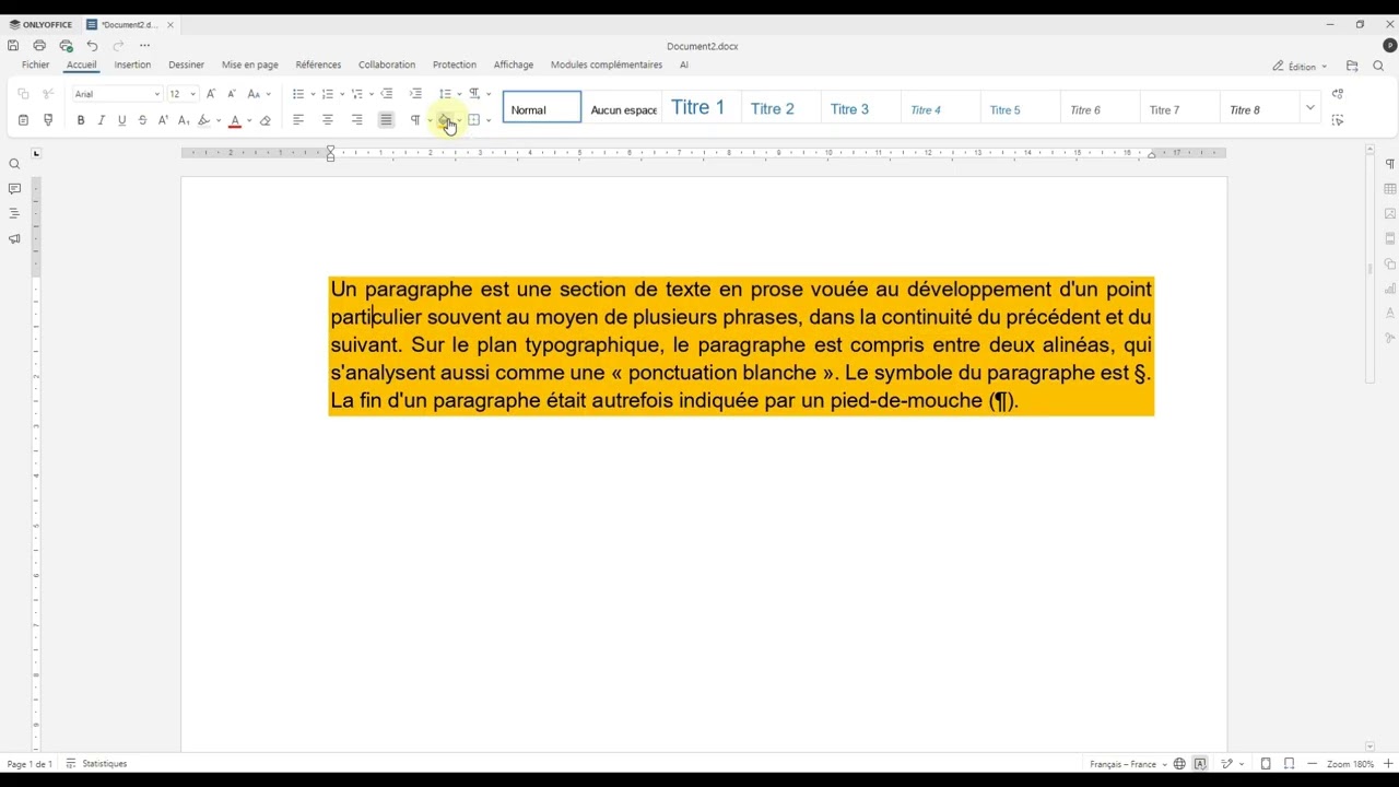 OnlyOffice Document Tuto_02 Mise en forme paragraphe