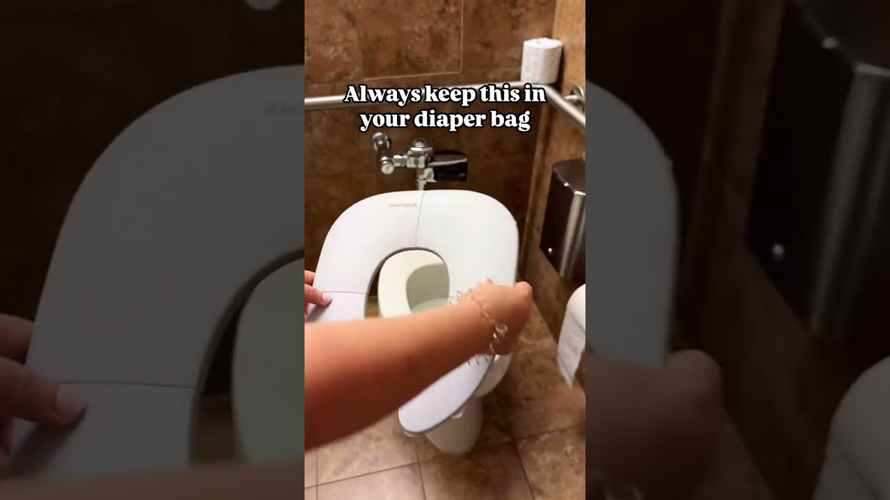 Public toilets are not made for toddlers&hellip; but this potty topper is! Always packed in my diaper bag
