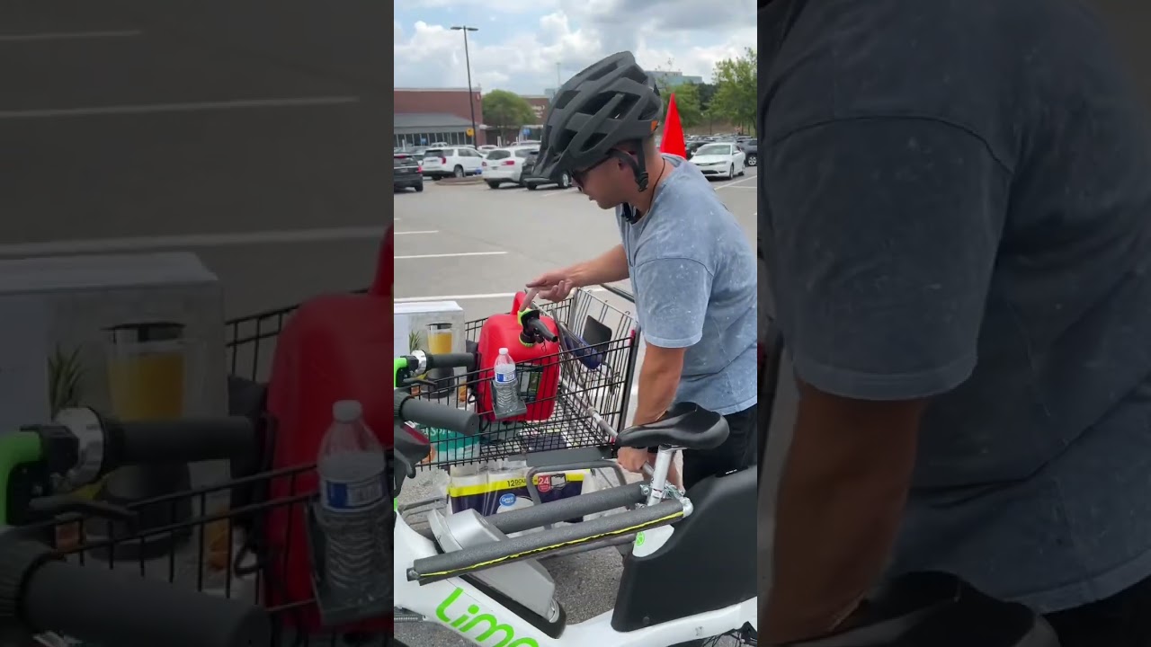 Man invents sidecar for bike! 🤣 #diy #lime #limebike #invention #bike #woodworking