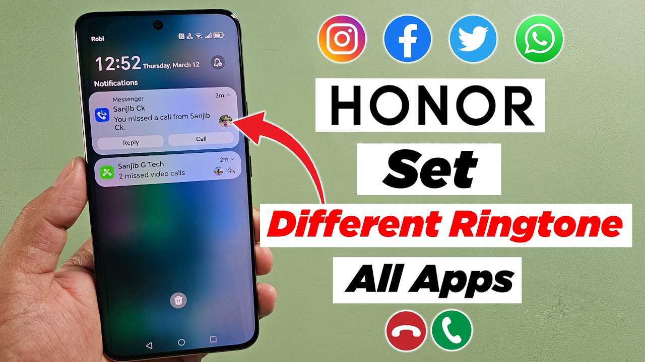 How to set different ringtones for different apps in Honor