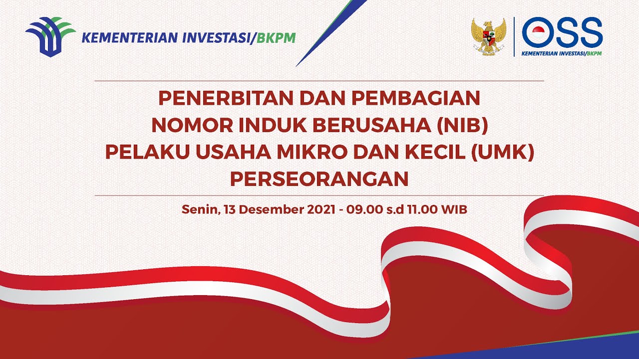 Penerbitan dan Pembagian Nomor Induk Berusaha Bagi Pelaku Usaha Mikro dan Kecil (UMK) Perseorangan
