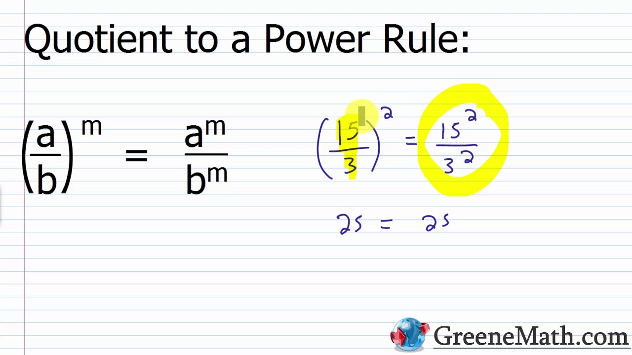 Review of the Rules of Exponents: Product Rule, Power Rules, Zero as an Exponent