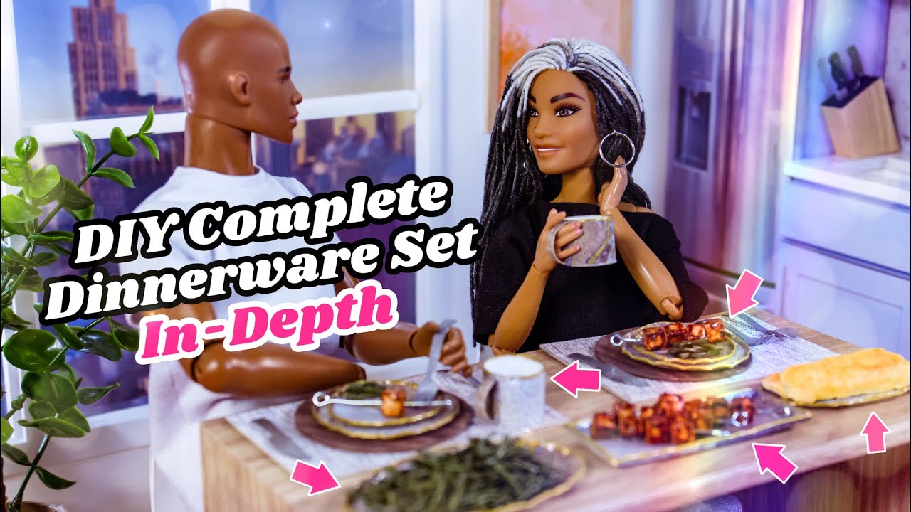 DIY - How to Make: Complete Doll Dinnerware Set | In Depth