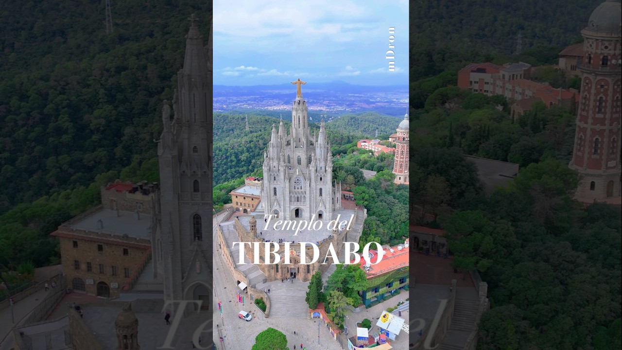 TIBIDABO, Barcelona, Spain #dronespain #travel #barcelona2025 #tibidabo