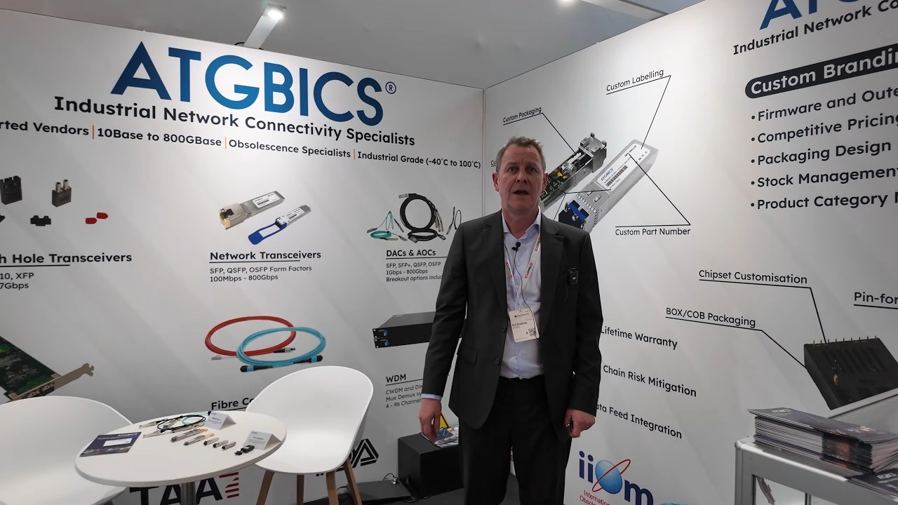 ATGBICS na targach Embedded World 2026: kompatybilne transceivery, starsza optyka, QSFP 800G, DAC...