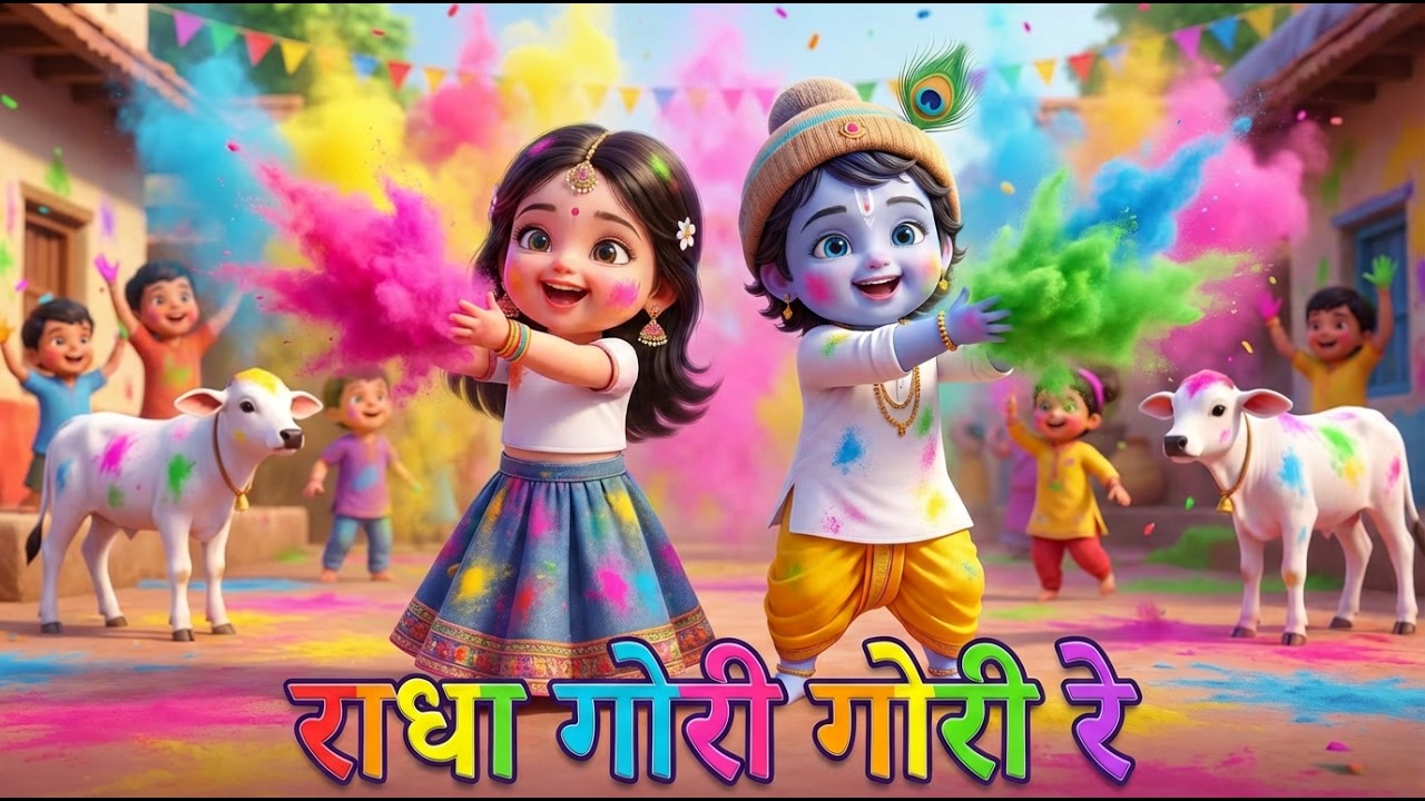 💕 राधा गोरी गोरी रे 💕 Radha Gori Gori💕Holi color with Radha Krishna💕Vrindavan ki Holi @Magic Rhymes TV