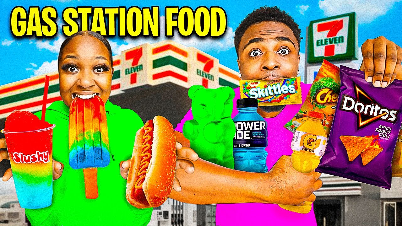 Eating Only GAS STATION FOOD for 24 HOURS!!