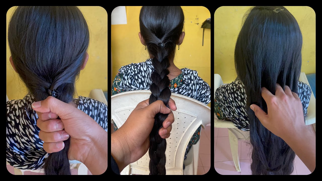 Playing with Clipped Hair Braid of Neighbour | She Gave me a chance to play with her silky Long Hair