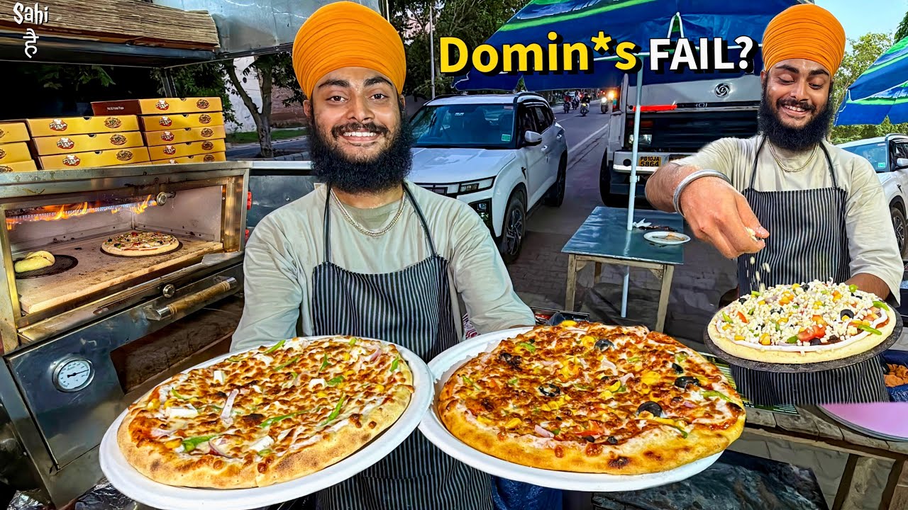Sardarji Pizza King Ka Jatt Cheese Burst Pizza | Street Food India | BIG BRANDS FAIL?