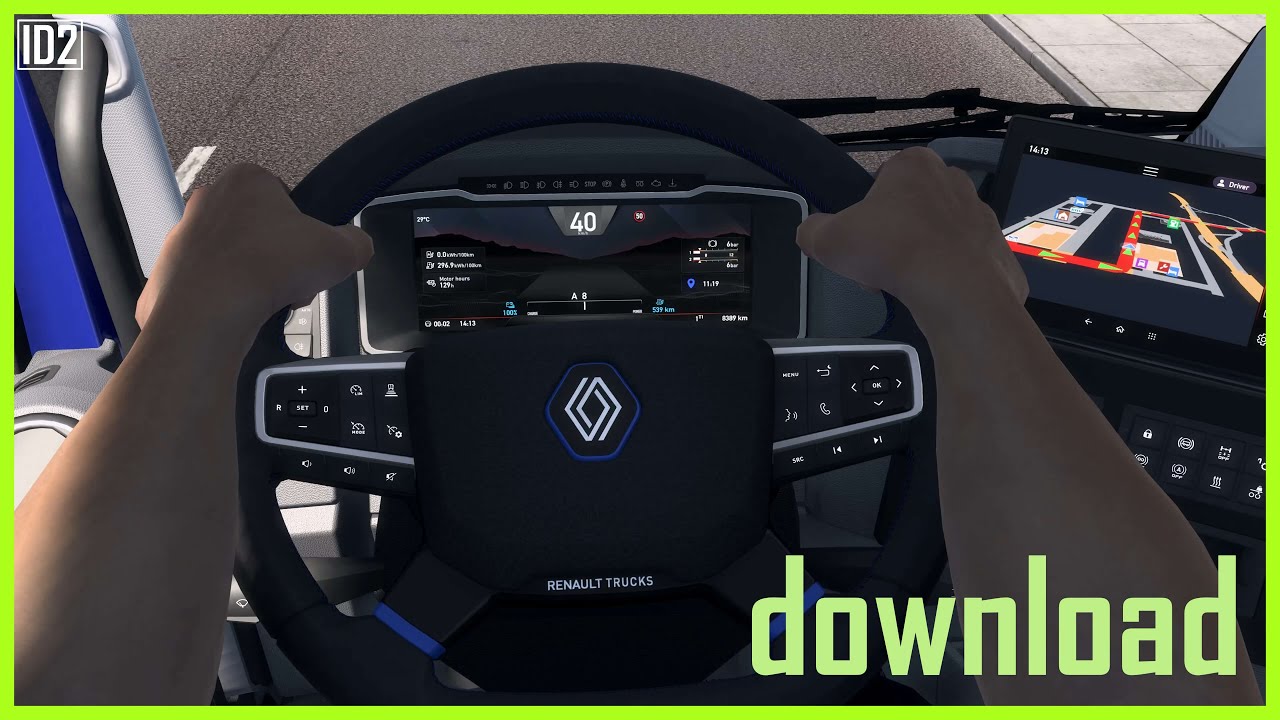 ETS2 1.52 - Interior Driver 2 - ID2 Mod [Download Demo version] - [Europe - Sweden] Renault E-Tech T