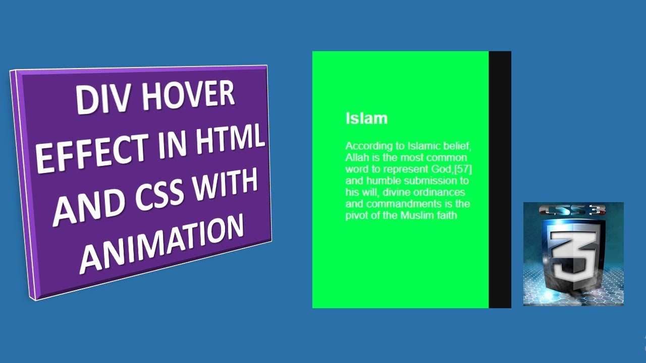 ANIMATION WITH   DIV HOVER EFFECT IN HTML AND CSS /web design
