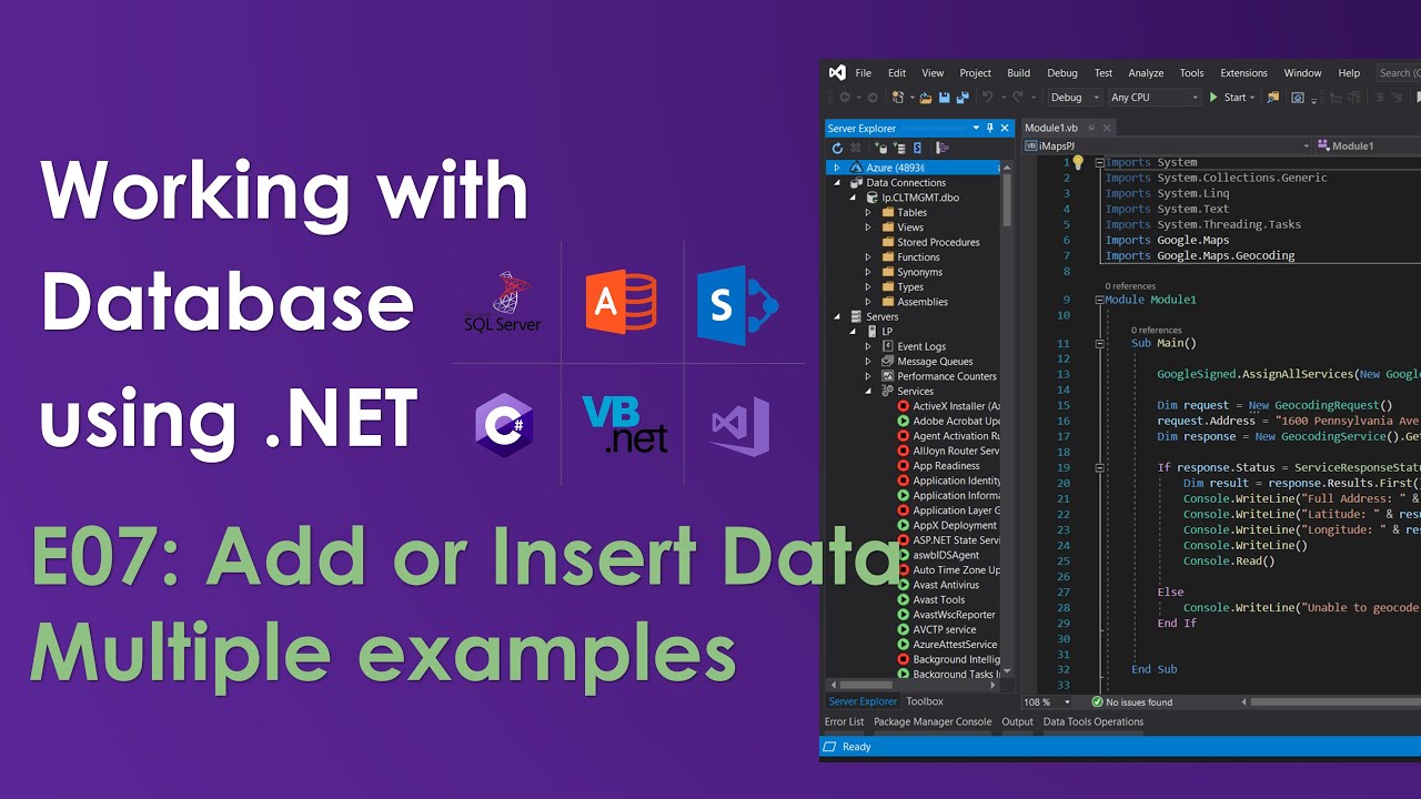 Add Data or Insert Data to Database - Oledb .NET E07