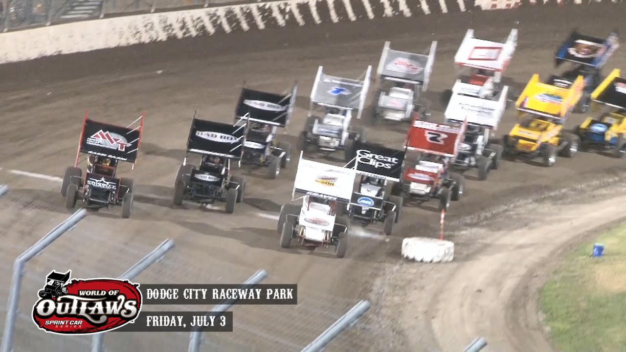 Highlights: World of Outlaws Sprint Cars Dodge City Raceway Park July 3rd, 2015