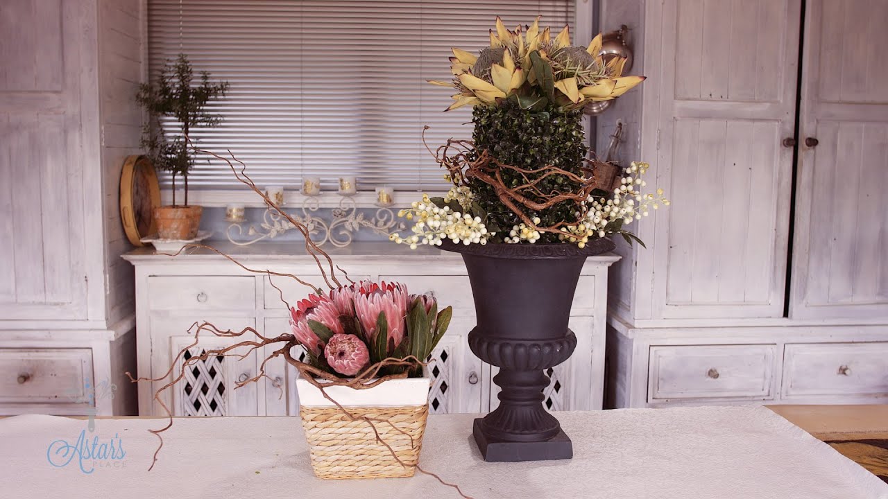 Two Protea and Willow Floristry Arrangements