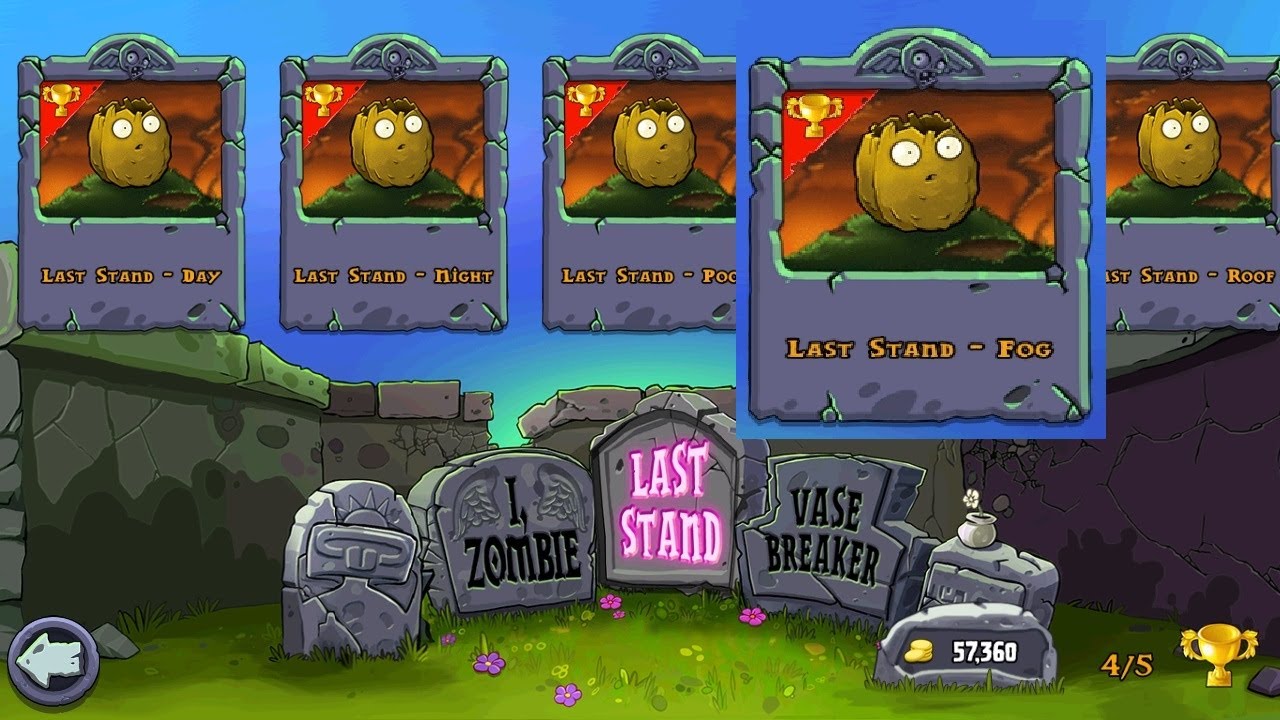 PLANTS VS ZOMBIES - LAST STAND FOG - PUZZLE - gameplay