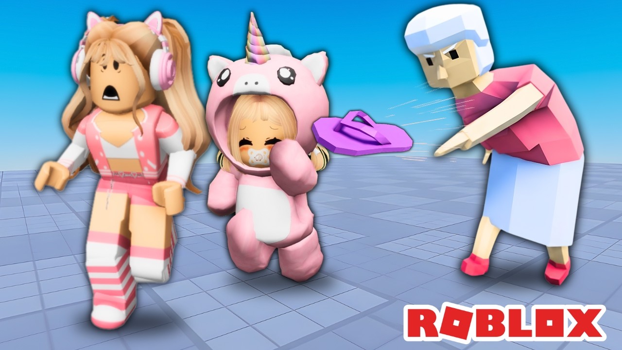MINHA VOVÓ ME DEU UMA CHINELADA - ROBLOX!