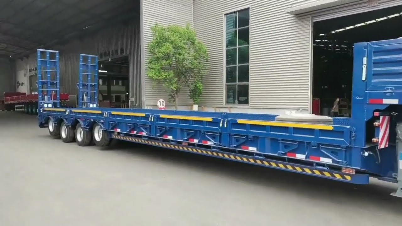 Semirremolque de plataforma baja de 4 ejes Saf Axle de alta calidad y durabilidad