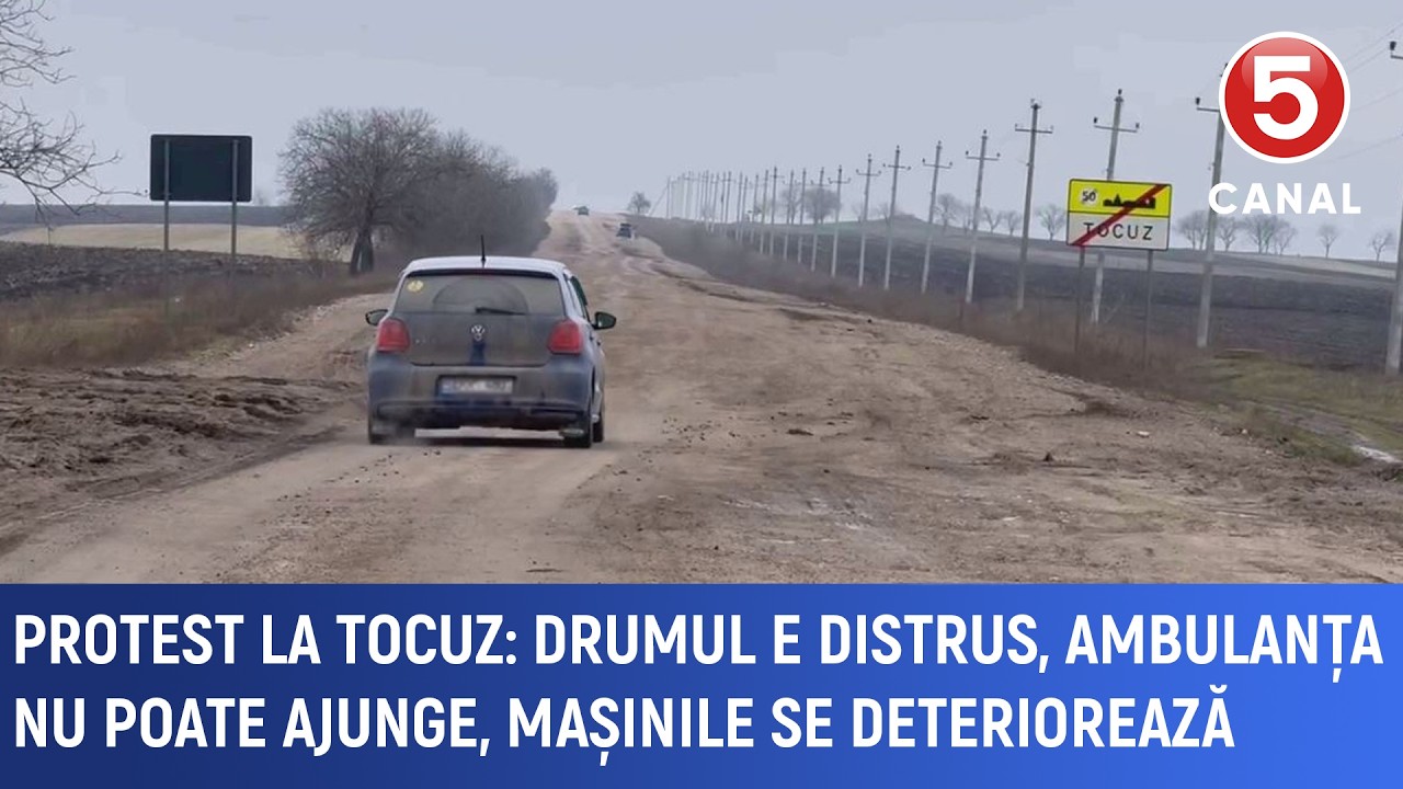 Protest la Tocuz: Drumul e distrus, ambulanța nu poate ajunge, mașinile se deteriorează