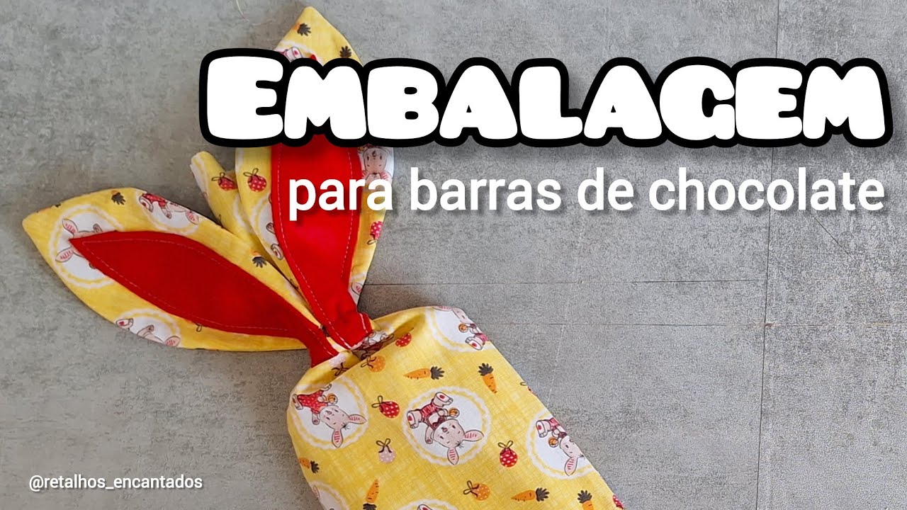 Como fazer Embalagem para barras de Chocolates - Lembrancinhas de Páscoa - PAP Costura Criativa