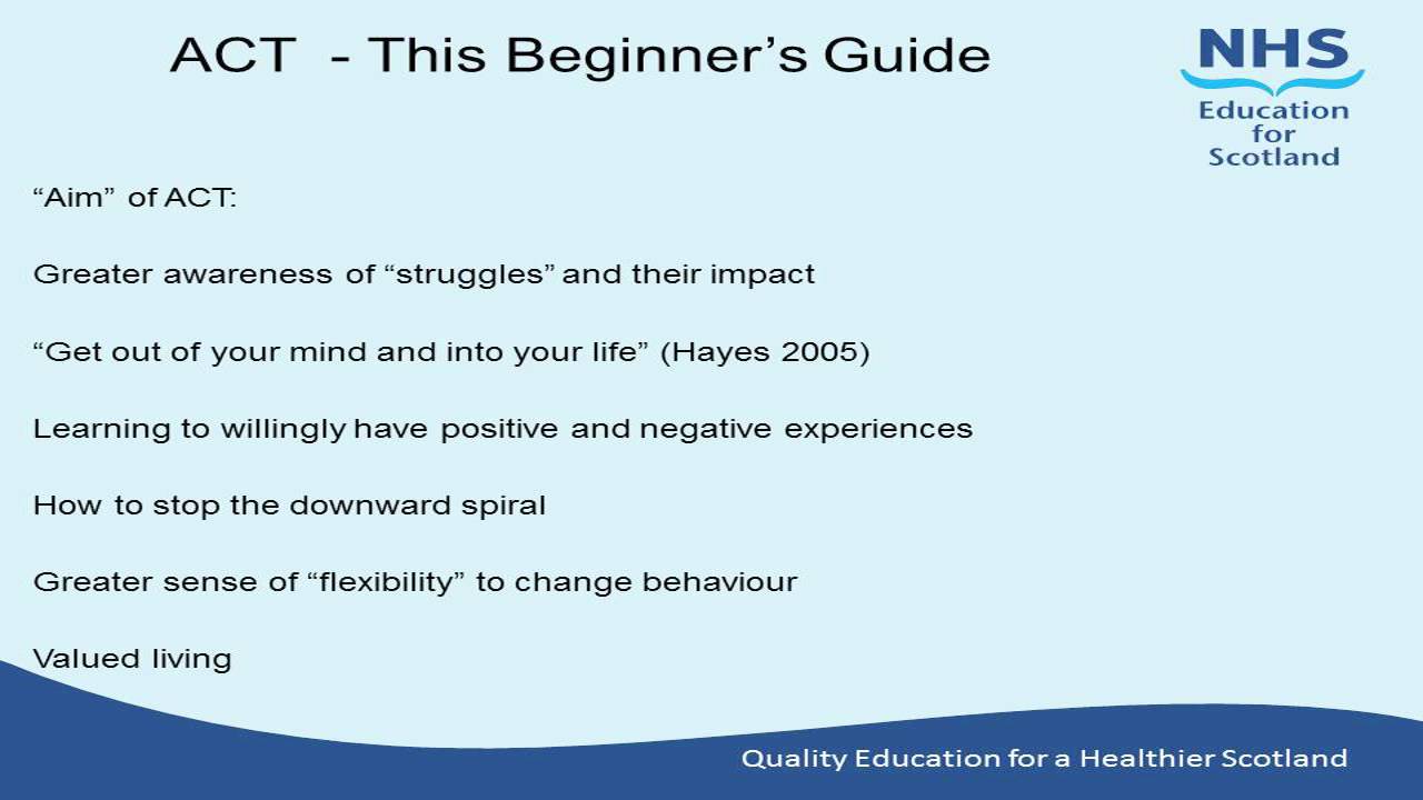 ACT   This beginner's guide   Dr David Craig