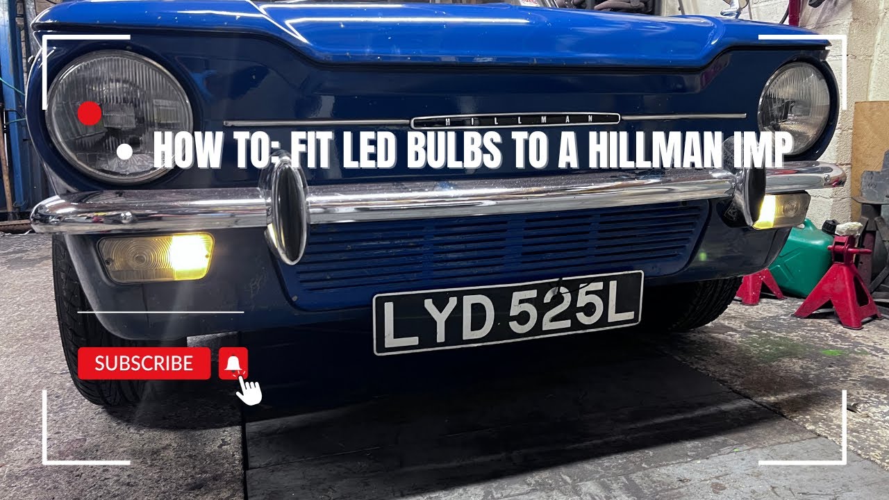 Fitting LED bulbs to a Hillman Imp and showing the comparison. 