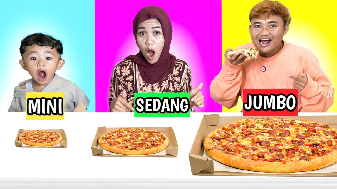 TANTANGAN RAFASYAH MAKAN PIZZA MINI SEDANG JUMBO