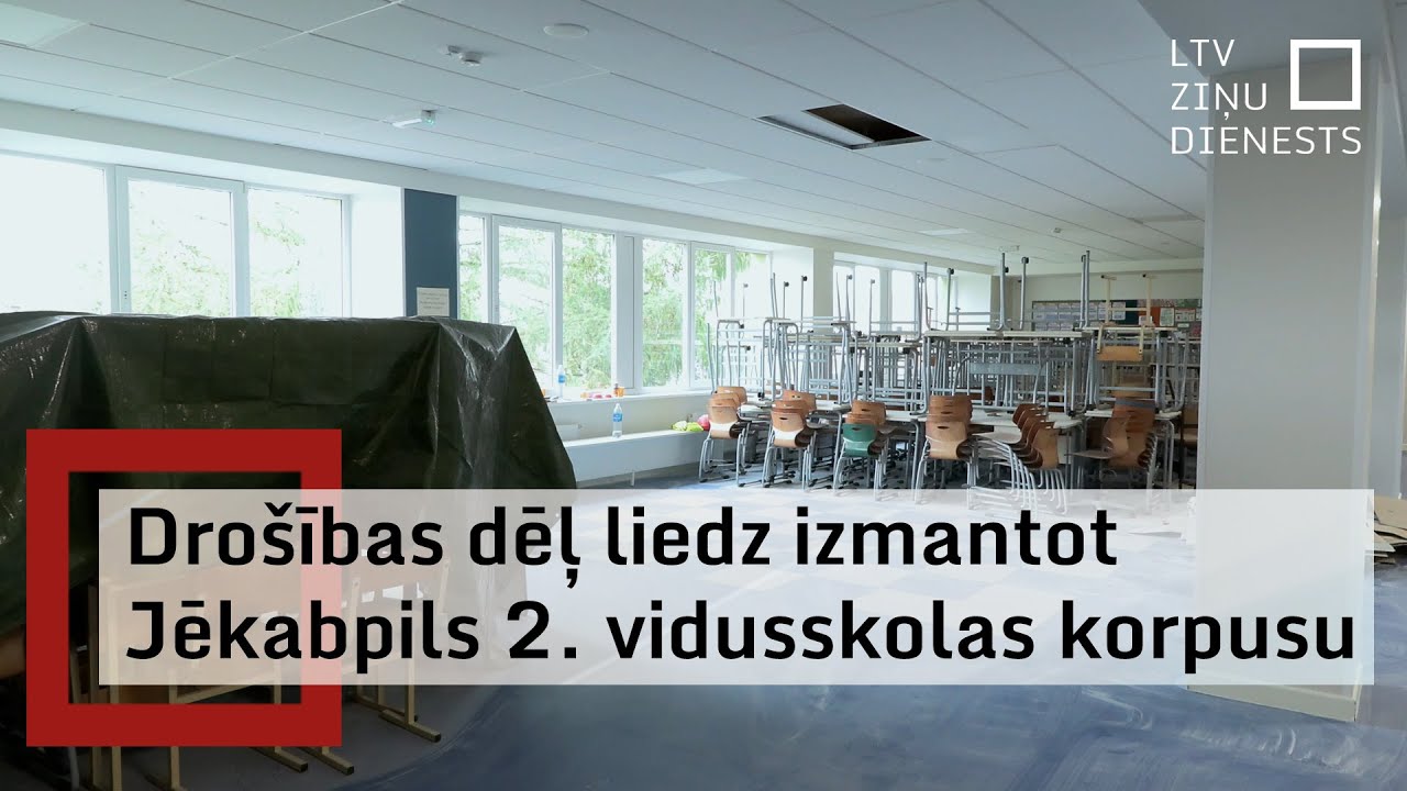 Pēc griestu apmetuma nokrišanas slēdz Jēkabpils 2. vidusskolas korpusu