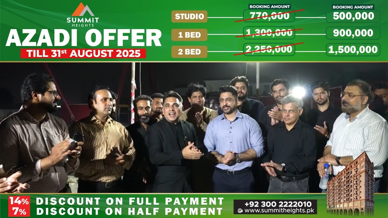 Summit Heights Azadi Offer 2025 Extended | 14% Discount on Full Payment & Fast Development in Lahore