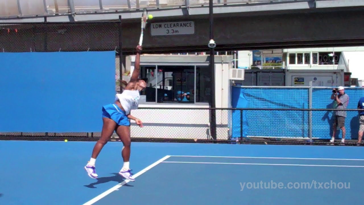 Serena Williams - Serve Practice at the Australian Open 2012 in Slow Motion HD