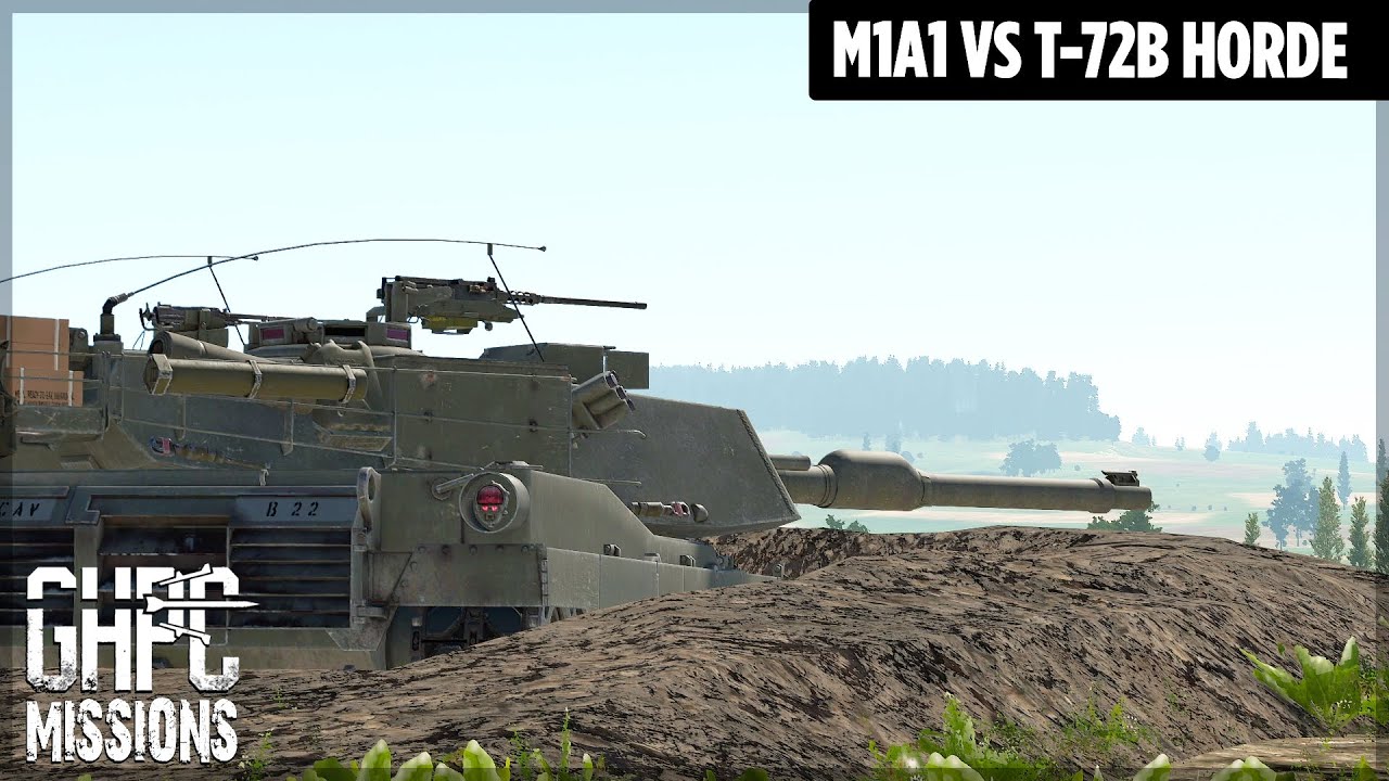 (GHPC North Fields) 3 km Shots - M1A1 Abrams Vs T-72B Horde (No Commentary Gameplay)