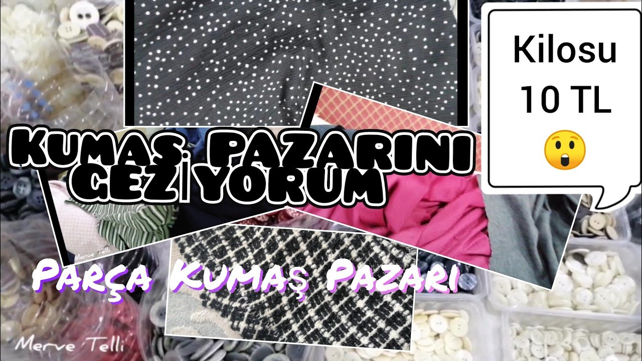 KUMAŞ PAZARINI GEZİYORUM / Parça Kumaş Pazarı / KİLOSU 10 ₺😲 Neler Aldım /Silent Vlog