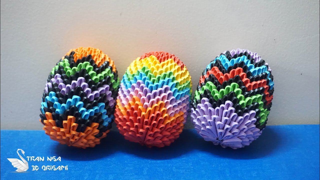 3d origami easter eggs  tutorial , handmade Easter eggs | tutorial de huevo de pascua de origami 3d